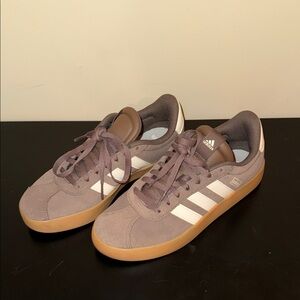 Adidas Taupe and White Casual Sneakers